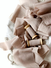 Load image into Gallery viewer, Beige nude silk cotton ribbon