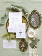 Load image into Gallery viewer, Olive silk georgette ribbon