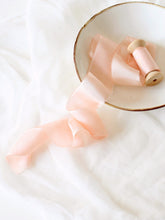 Load image into Gallery viewer, Peach silk habotai ribbon