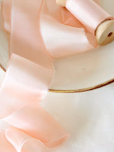 Load image into Gallery viewer, Peach silk habotai ribbon