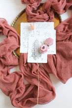 Load image into Gallery viewer, Burnt coral gauze runner