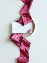Load image into Gallery viewer, Raspberry sorbet silk velvet ribbon