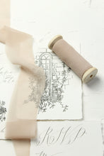 Load image into Gallery viewer, Sand beige silk georgette ribbon