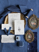 Load image into Gallery viewer, China blue silk velvet ribbon
