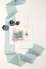 Load image into Gallery viewer, Robin egg silk georgette ribbon