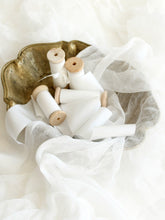 Load image into Gallery viewer, Sheer white silk habotai ribbon