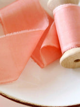 Load image into Gallery viewer, Coral silk habotai ribbon