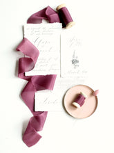 Load image into Gallery viewer, Plum silk habotai ribbon