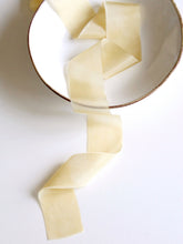 Load image into Gallery viewer, Pale yellow silk habotai ribbon