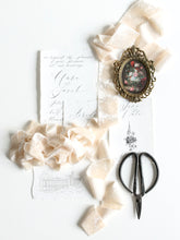 Load image into Gallery viewer, Ivory silk velvet ribbon