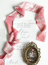 Load image into Gallery viewer, French rose silk velvet ribbon