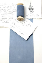Load image into Gallery viewer, Steel blue silk georgette ribbon