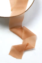 Load image into Gallery viewer, Caramel silk georgette ribbon