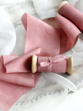 Load image into Gallery viewer, Rose gold silk habotai ribbon