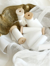 Load image into Gallery viewer, Sheer white silk habotai ribbon