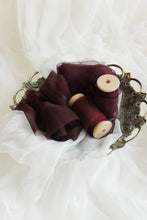 Load image into Gallery viewer, Maroon crinkle silk ribbon
