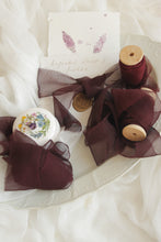 Load image into Gallery viewer, Maroon crinkle silk ribbon