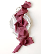Load image into Gallery viewer, Wine silk cotton ribbon