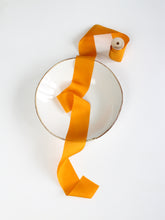 Load image into Gallery viewer, Mango yellow silk habotai ribbon
