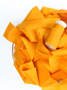 Mango yellow silk habotai ribbon