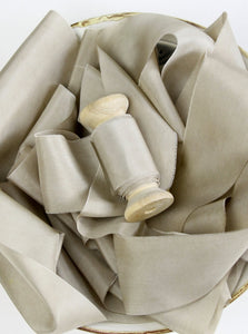 Stone clay silk habotai ribbon