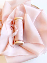 Load image into Gallery viewer, Antique rose silk habotai ribbon
