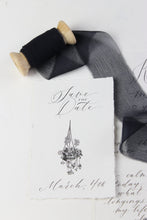 Load image into Gallery viewer, Black crinkle silk ribbon
