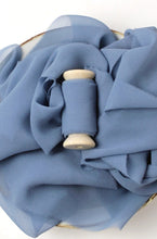 Load image into Gallery viewer, Steel blue silk georgette ribbon
