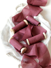 Load image into Gallery viewer, Wine silk cotton ribbon
