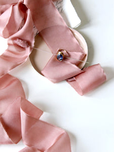 Copper pink silk habotai ribbon
