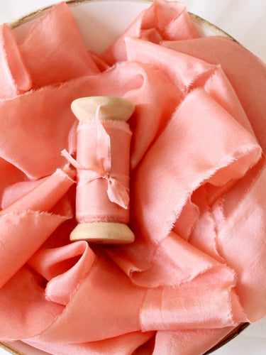 Vintage Rose Pink Habotai Silk Ribbon