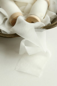 Ivory crinkle silk ribbon