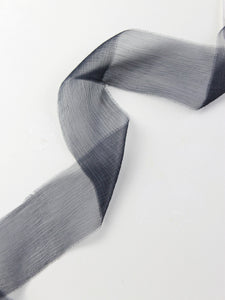 Black crinkle silk ribbon