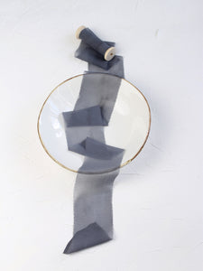 Dark gray silk georgette ribbon