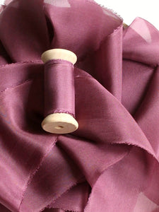 Plum silk habotai ribbon
