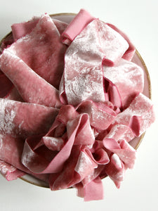 French rose silk velvet ribbon