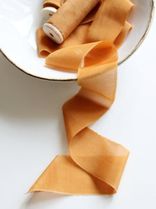 Butterscotch silk cotton ribbon