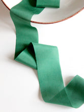 Load image into Gallery viewer, Forest green silk habotai ribbon
