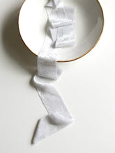 Load image into Gallery viewer, Pearl gray silk velvet ribbon
