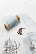 Load image into Gallery viewer, Ice blue crinkle silk ribbon

