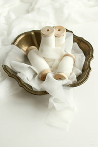 Ivory crinkle silk ribbon