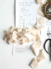 Load image into Gallery viewer, Ivory silk velvet ribbon
