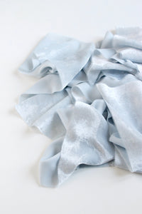 Ice blue silk velvet ribbon