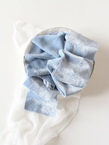 Powder blue silk velvet ribbon
