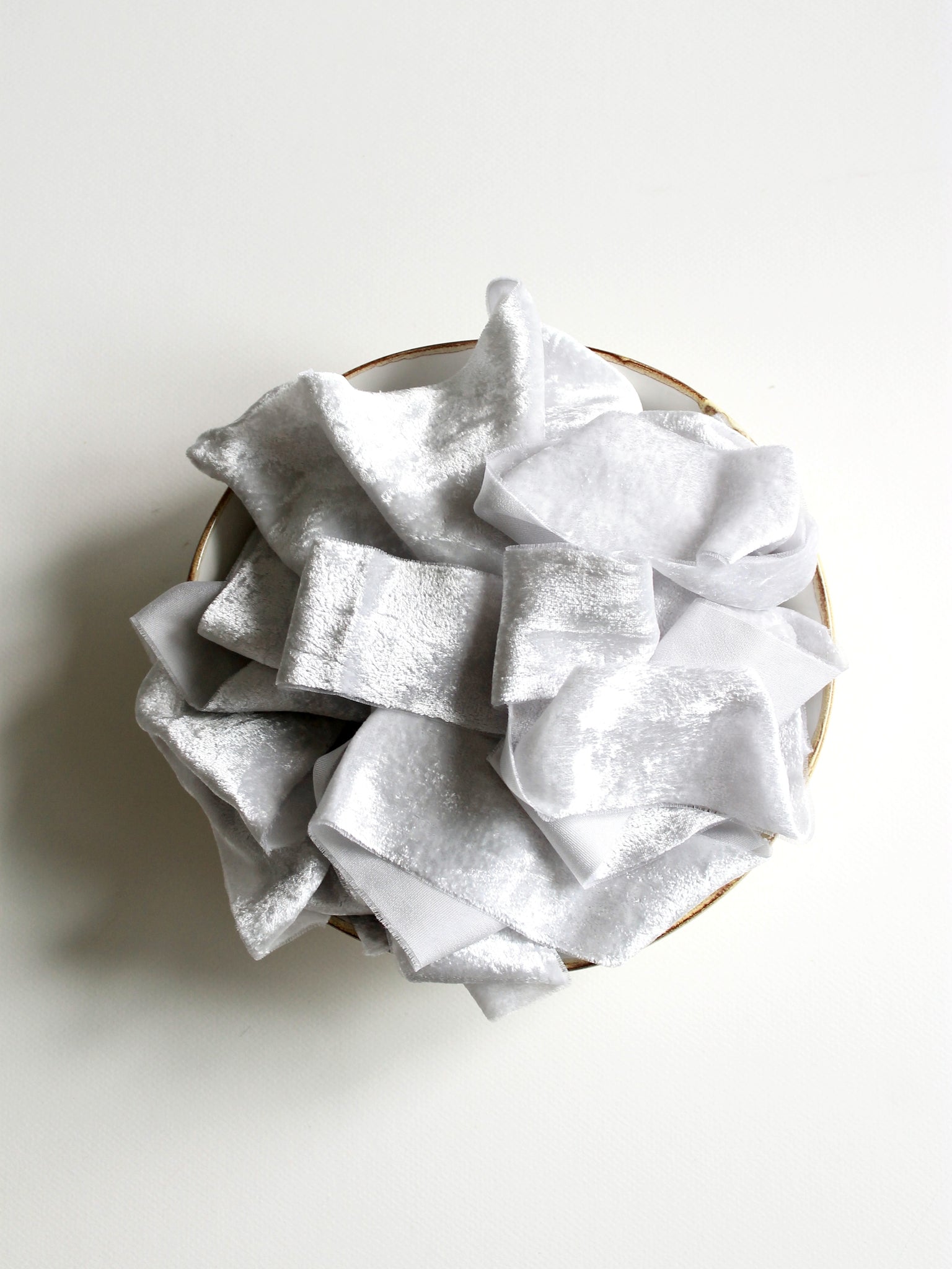 White silk velvet ribbon – Wisteria and Vine