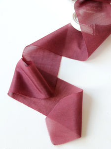 Wine silk cotton ribbon