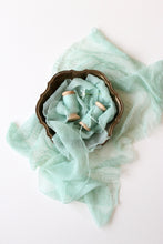 Load image into Gallery viewer, Mint crinkle silk ribbon
