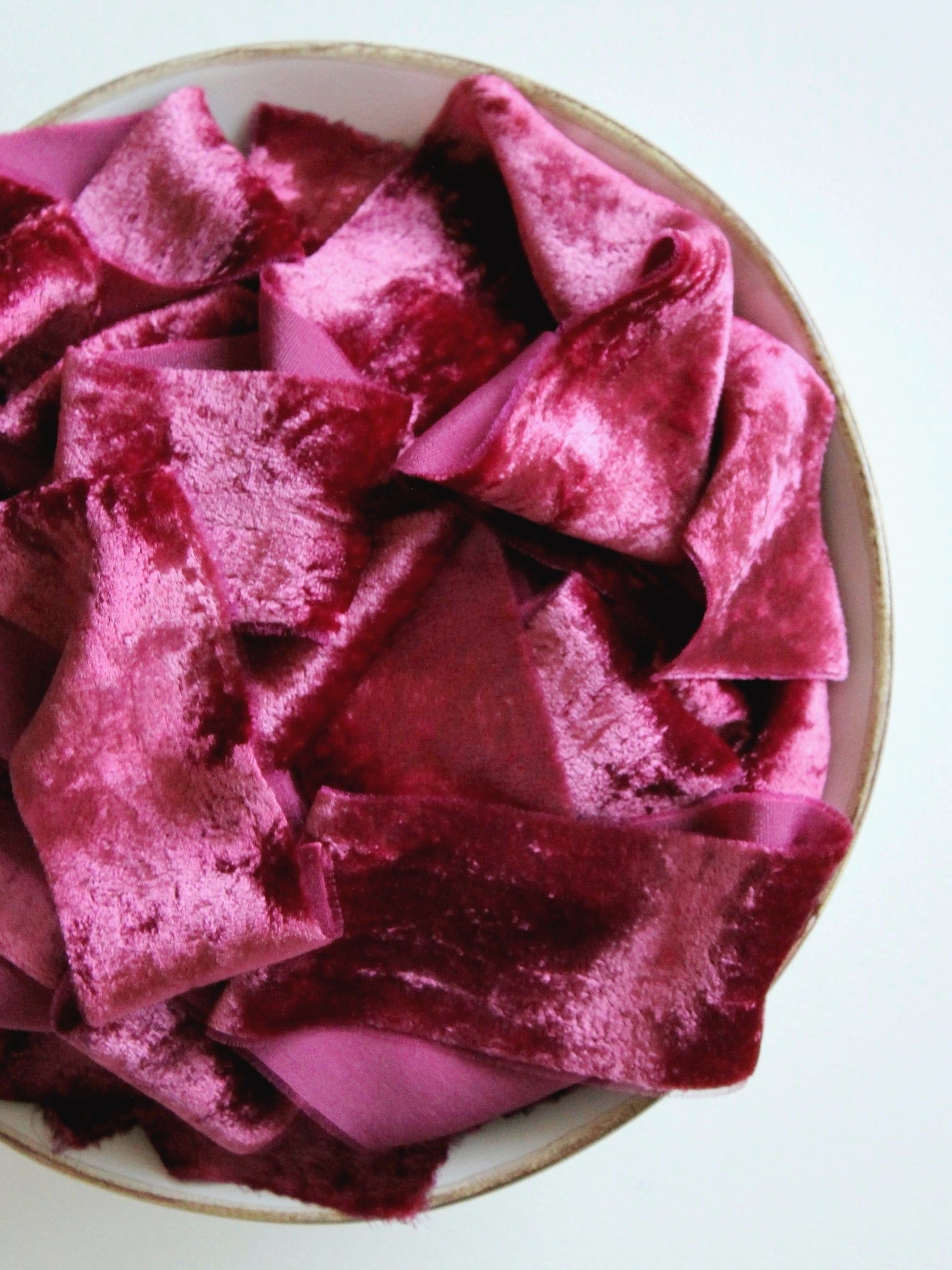 Raspberry sorbet silk velvet ribbon – Wisteria and Vine