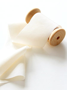 Cream silk habotai ribbon