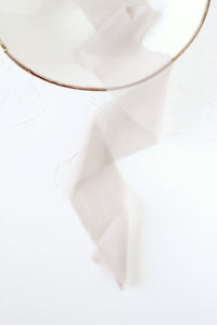 Almond silk georgette ribbon